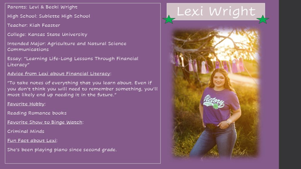 Lexi Wright from Sublette High School
